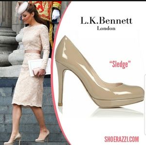 Kate Middleton Fav! Peep Toe LK Bennett Nude Heels